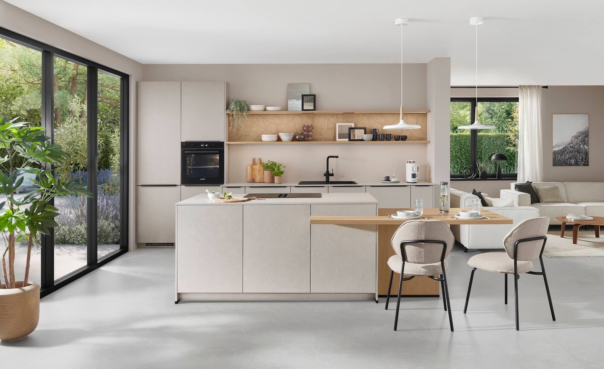 Nobilia Look Designkueche Sand strukturiert