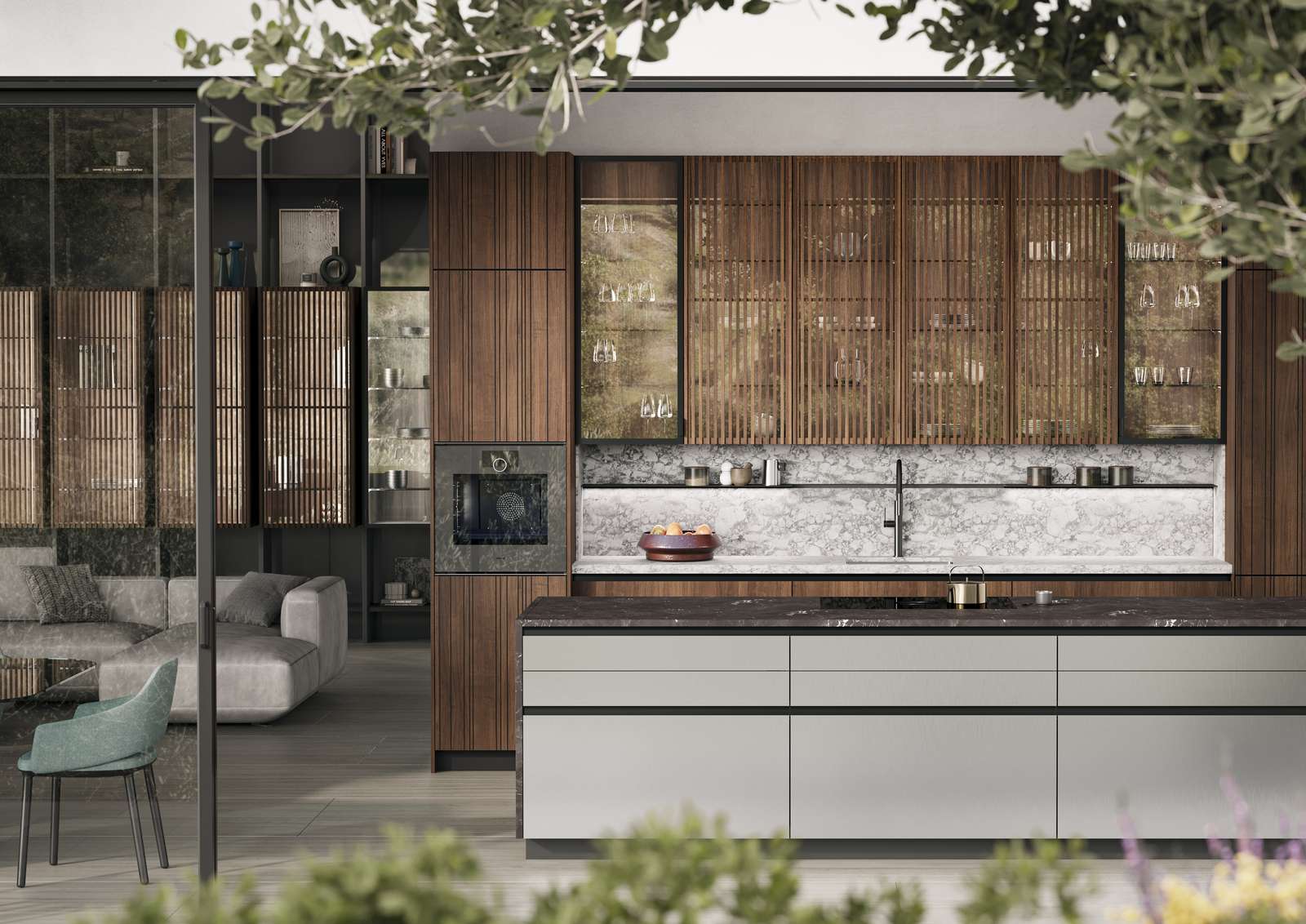 LEICHT Vero Nova Küche Aluminium Holz